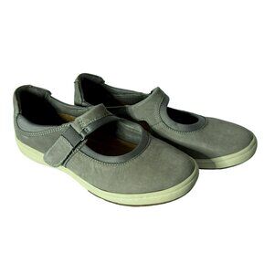 Womens Earth Origins Gray Nubuck Elaine MaryJane Shoes Slip-On NEW